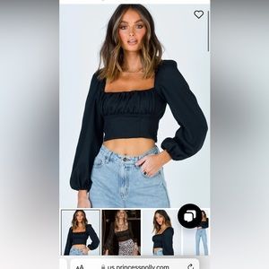 Black long sleeve princess Polly top